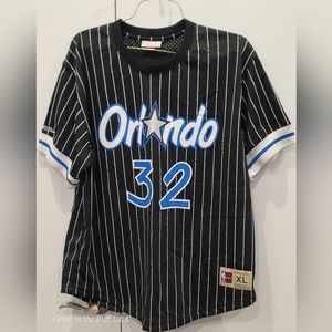 Mitchell And Ness Shaquille O'Neal Hard Wood Classic Pressed Graphic Jersey (XL)